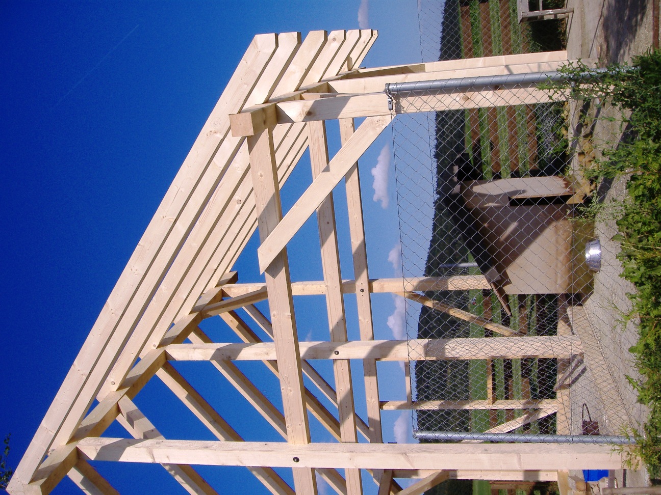 Detail konstrukce zahradního domku